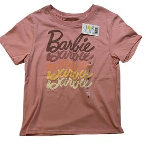 Barbie Mattel Girls Rose Pink Short‎ Sleeve T-Shirt Size Small (7/8) NWT